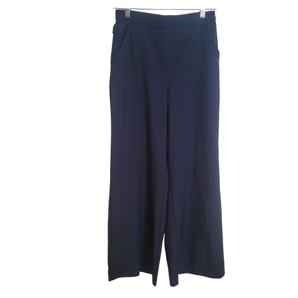 Fabletics Deep Navy Wide Leg Pull On‎ Pants Womens Size Small S Comfort Stretch